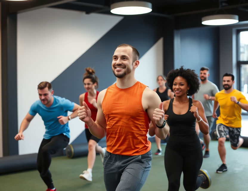 Energetic group fitness Germany session